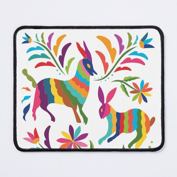 Item preview, Mexican Otomí Floral Composition with animals by Akbaly designed and sold by Akbaly.