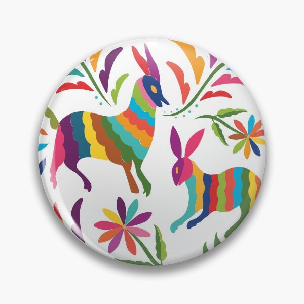 Item preview, Mexican Otomí Floral Composition with animals by Akbaly designed and sold by Akbaly.