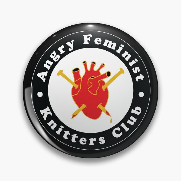 Item preview, Angry Feminist Knitter's Club - Snarky knitting needles and heart designed and sold by wildhunt.