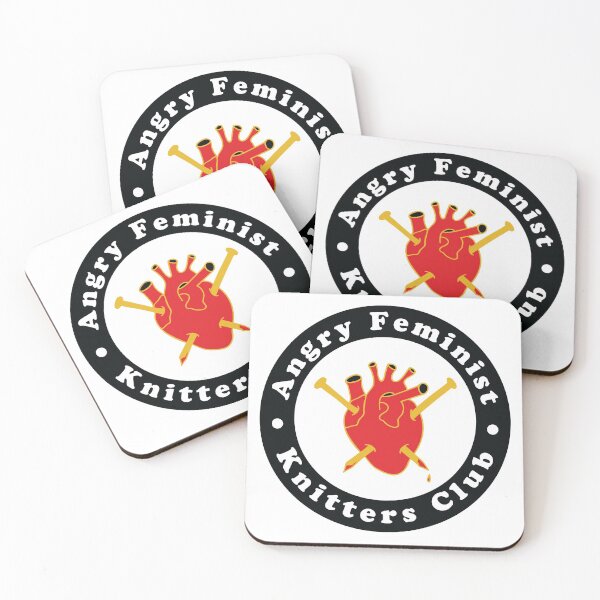 Item preview, Angry Feminist Knitter's Club - Snarky knitting needles and heart designed and sold by wildhunt.