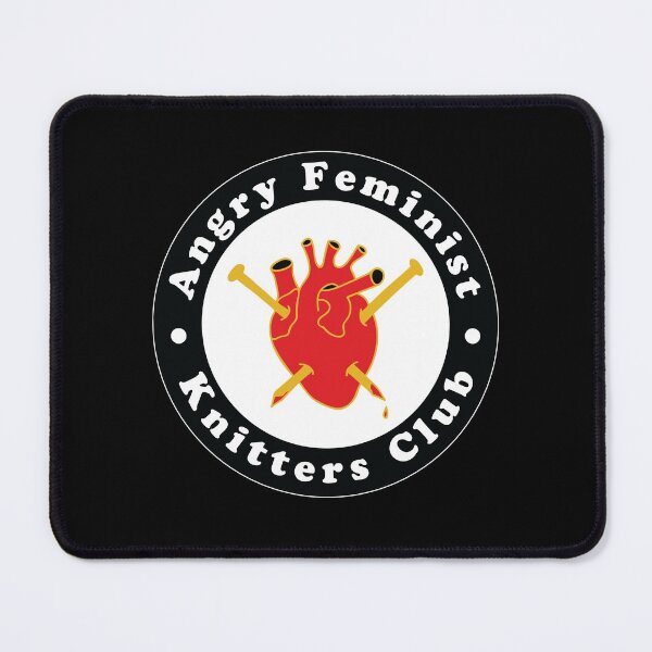 Item preview, Angry Feminist Knitter's Club - Snarky knitting needles and heart designed and sold by wildhunt.