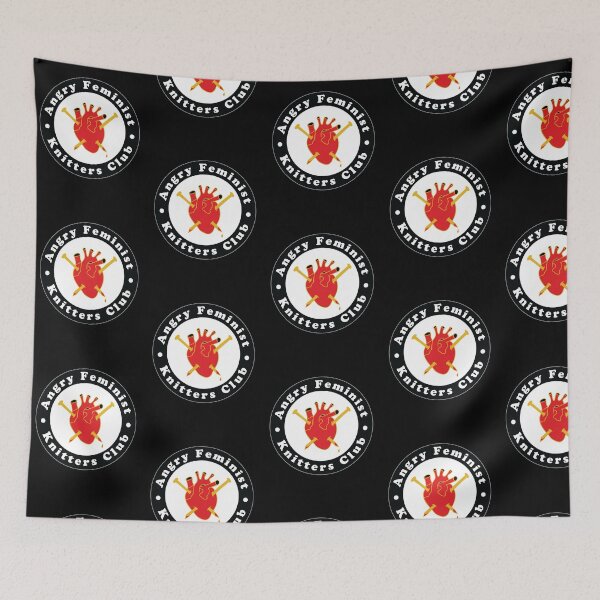 Item preview, Angry Feminist Knitter's Club - Snarky knitting needles and heart designed and sold by wildhunt.
