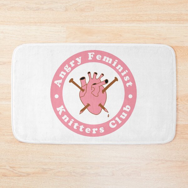 Item preview, Angry Feminist Knitter's Club (Pink) - Snarky knitting needles and heart designed and sold by wildhunt.