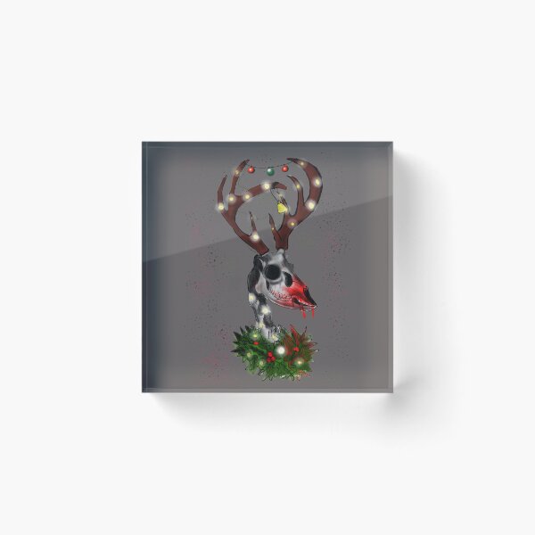 Item preview, Skeleton Rudolf the red nose Raindear gothic Christmas  grey designed and sold by DemonicGloom.
