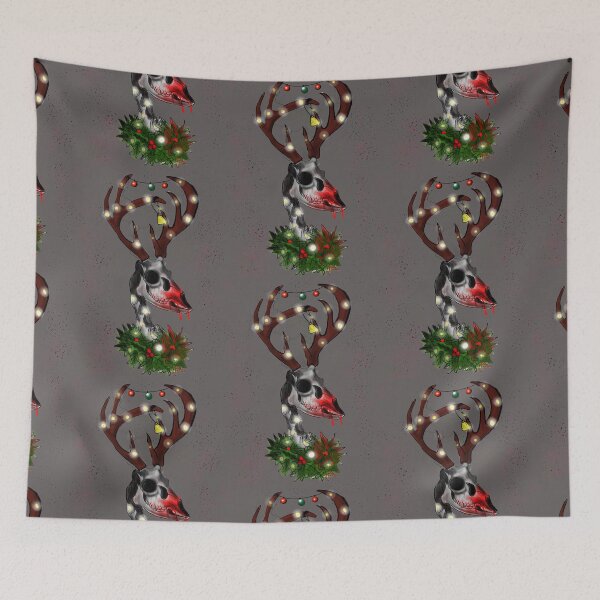 Item preview, Skeleton Rudolf the red nose Raindear gothic Christmas  grey designed and sold by DemonicGloom.