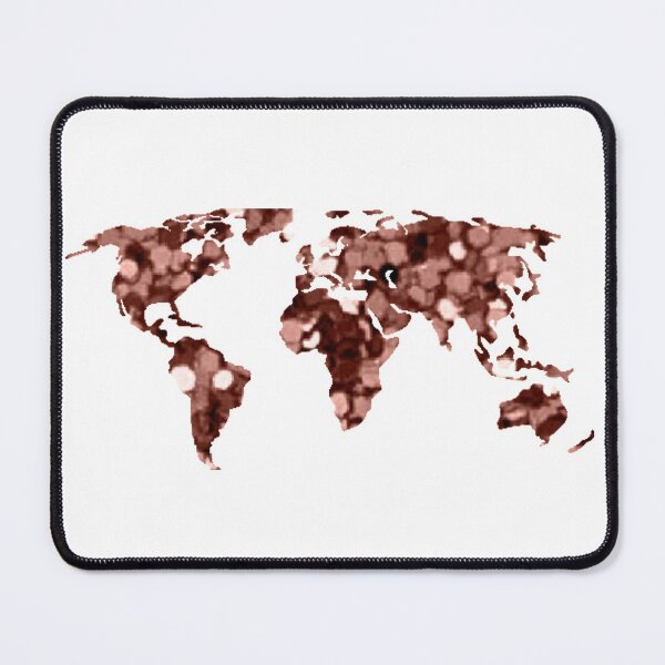 Item preview, Copper Rose gold Glitter World Map designed and sold by NelBo.