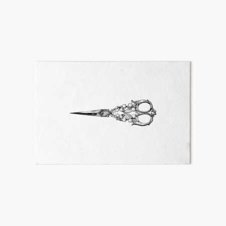 antique sewing scissors  Art Board Print for Sale by sandpiperstudio