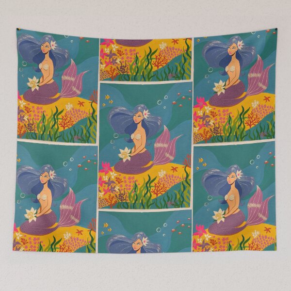 Item preview, White flower mermaid designed and sold by Art-Paloma.