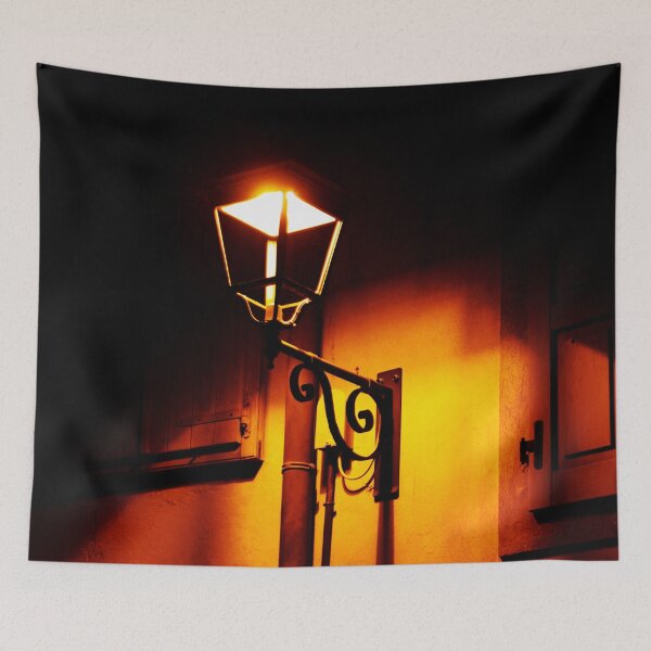 Item preview, Street light at night - vintage street light next to windows on an old house designed and sold by Michaelerch.