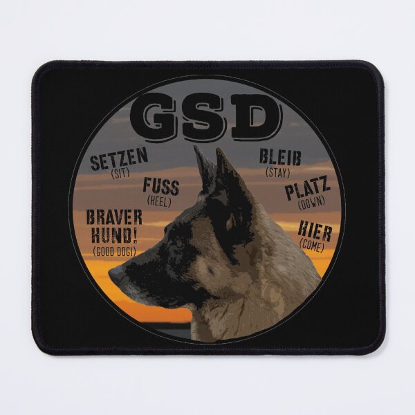 Item preview, German Language, Retro German Shepherd Design with German Dog Commands designed and sold by LifeCrush.