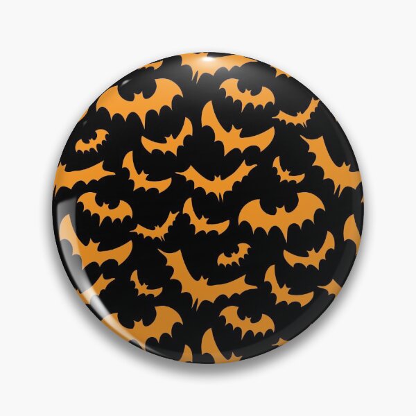 Item preview, Halloween haunted orange bats on black designed and sold by Marcia Motivos.