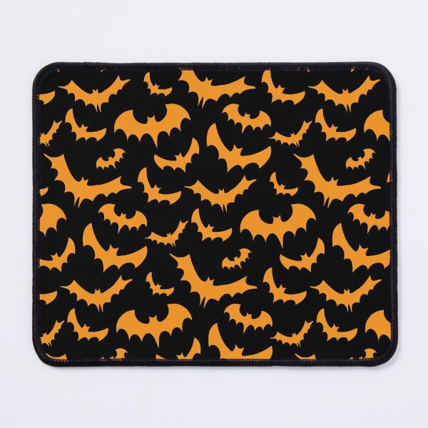 Item preview, Halloween haunted orange bats on black designed and sold by Marcia Motivos.