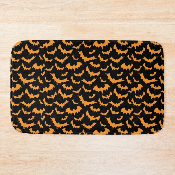 Item preview, Halloween haunted orange bats on black designed and sold by Marcia Motivos.