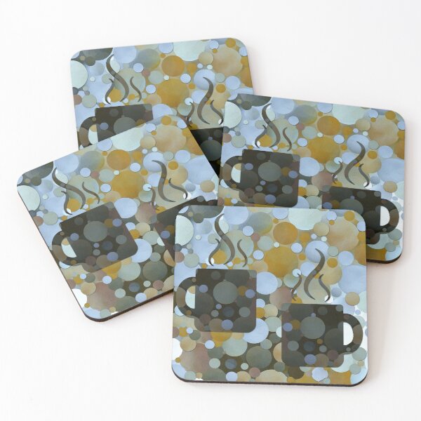 Item preview, Steaming Coffee Cups Art - Morning Meditation  designed and sold by Sharon Cummings Art.