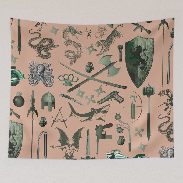 Item preview, 65 MCMLXV Cosplay Youbori Tattoo Weapons Pattern designed and sold by 65 MCMLXV.