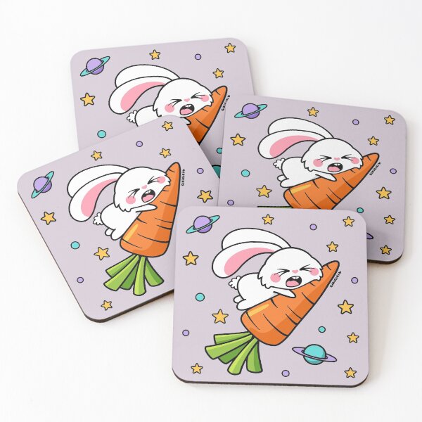 Item preview, Scared Bunny Rabbit & Carrot in Space designed and sold by GikiGiri.