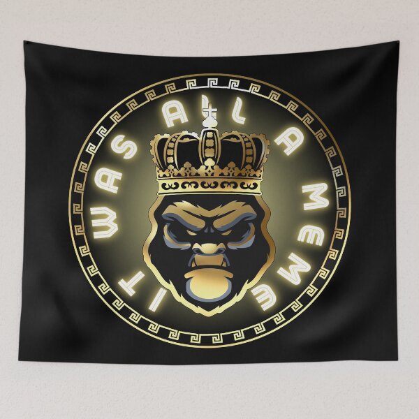 Item preview, It Was All A Meme Ape King Black Gold Crown designed and sold by Yiorgos Designs.