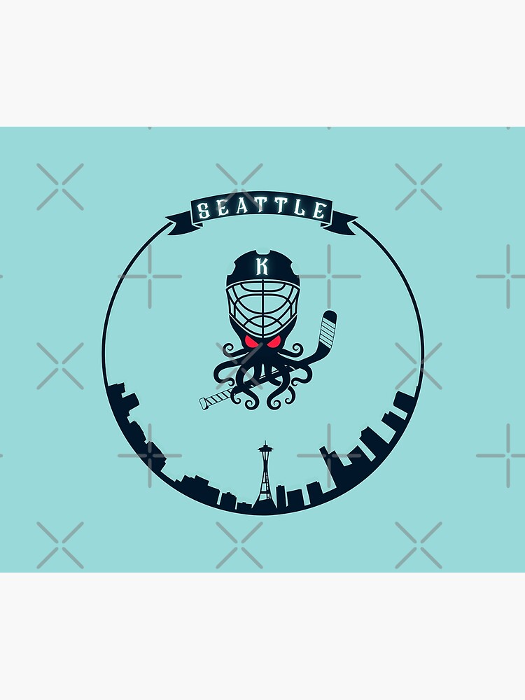 Discover Seattle Kraken Alternative Mascot Logo Shower Curtain