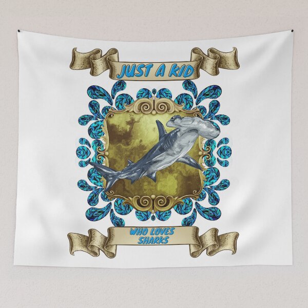 Item preview, Just a kid who loves sharks - Colorful compositions, art and animals, funny drawings designed and sold by AdvanceDesign.