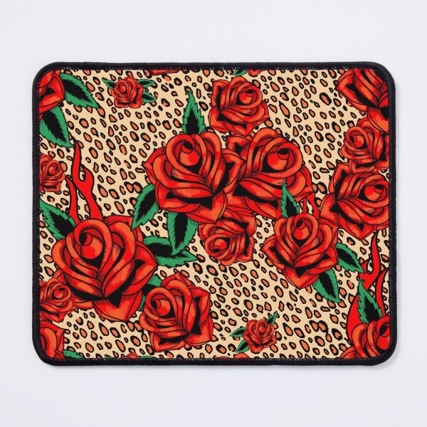 Item preview, Red roses leopard print designed and sold by beesocks.