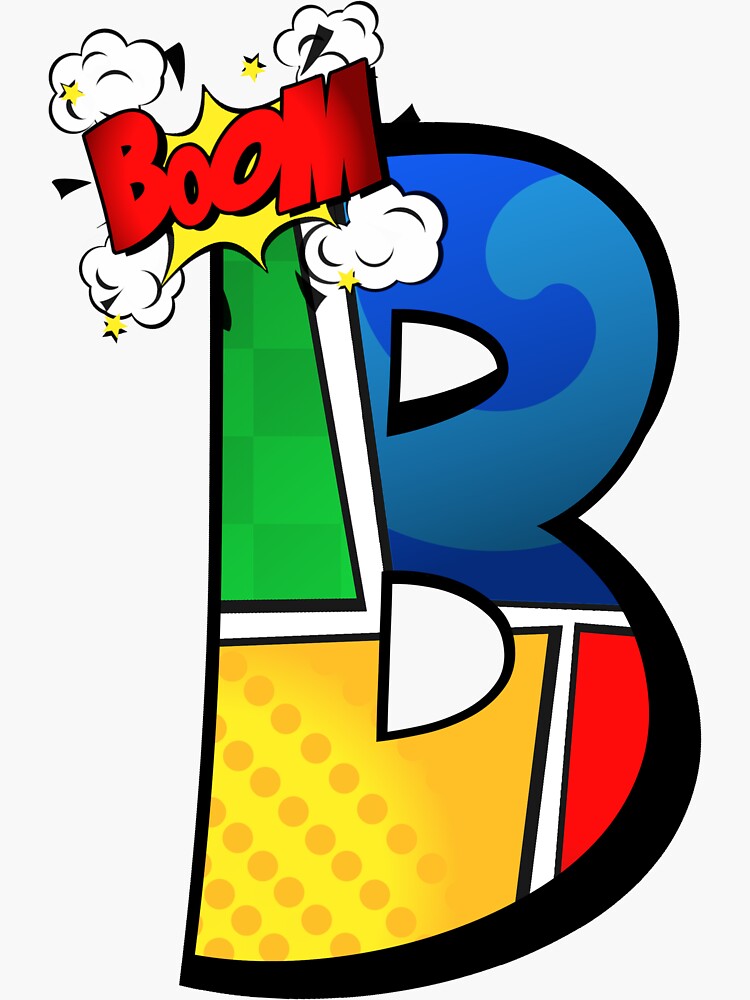 "Letter B Comic Boom Explosion Mug" Sticker For Sale By Milipifi ...