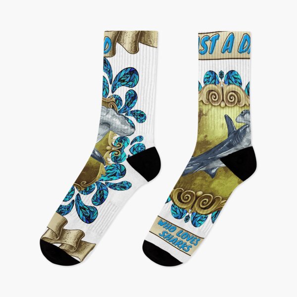 Item preview, Just a dad who loves sharks - Colorful compositions, art and animals, funny drawings designed and sold by AdvanceDesign.