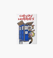 calvin and hobbes police box Art Board