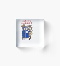 calvin and hobbes police box Acrylic Block