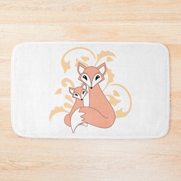 Item preview, Cute Fox Mom and Baby with Autumn Leaf Flourishes designed and sold by FlutteringWings.