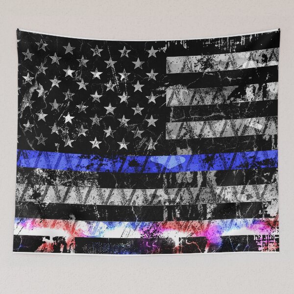 Item preview, Police Lights Thin Blue Line Flag designed and sold by Jared Davies.