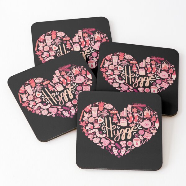 Item preview, Hygge Doodle Heart - Pink Ombré & Black designed and sold by EcoElsa.