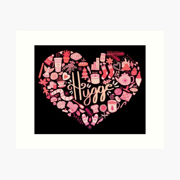 Item preview, Hygge Doodle Heart - Pink Ombré & Black designed and sold by EcoElsa.