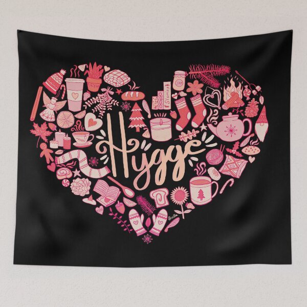 Item preview, Hygge Doodle Heart - Pink Ombré & Black designed and sold by EcoElsa.