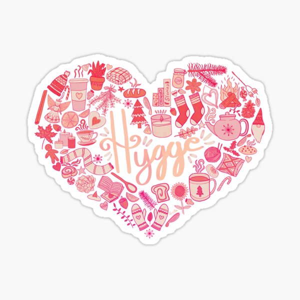 Item preview, Hygge Doodle Heart - Pink Ombré & Black designed and sold by EcoElsa.