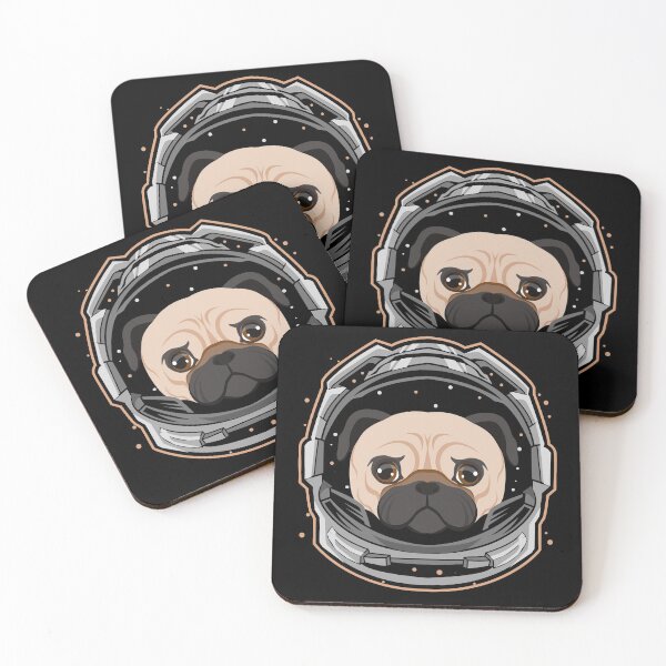 Item preview, cute pug dog astronaut in space designed and sold by alaechamlal.