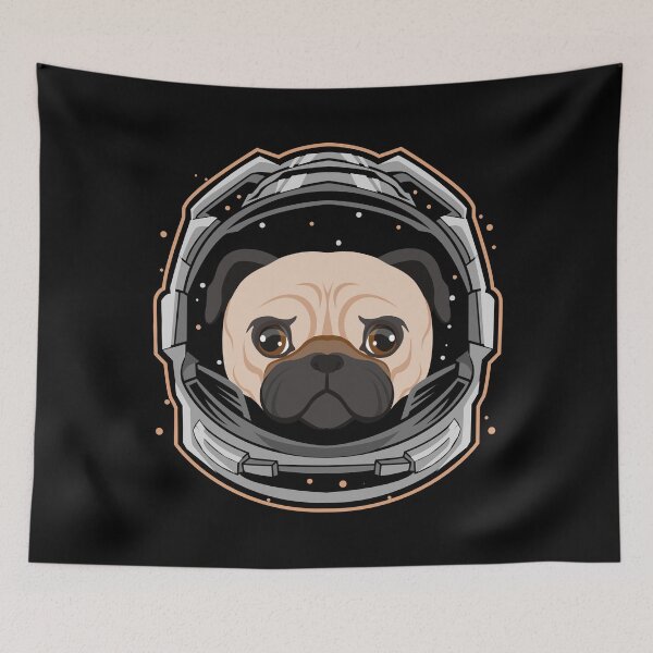 Item preview, cute pug dog astronaut in space designed and sold by alaechamlal.