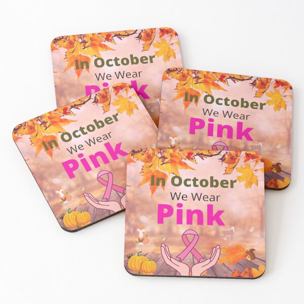 Item preview, In October We Wear Pink // Breast Cancer Awareness//Autumnal Print designed and sold by haRexia.