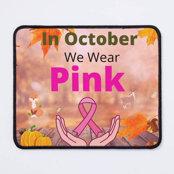 Item preview, In October We Wear Pink // Breast Cancer Awareness//Autumnal Print designed and sold by haRexia.