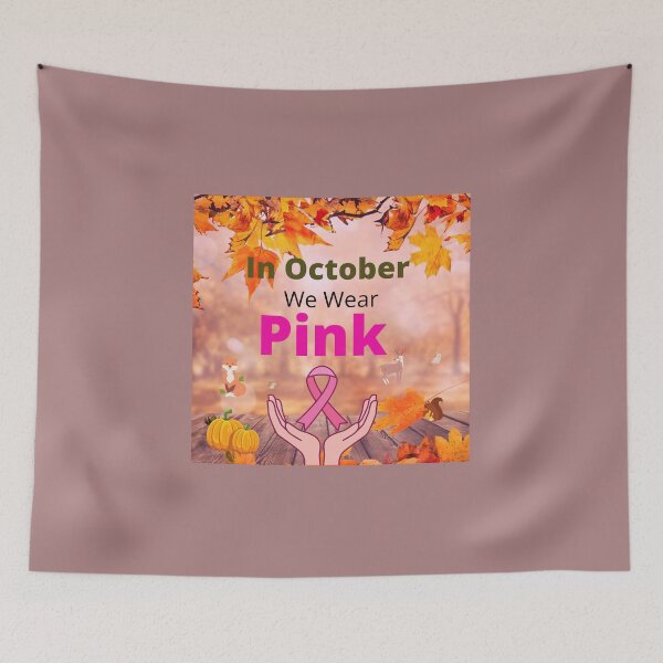 Item preview, In October We Wear Pink // Breast Cancer Awareness//Autumnal Print designed and sold by haRexia.
