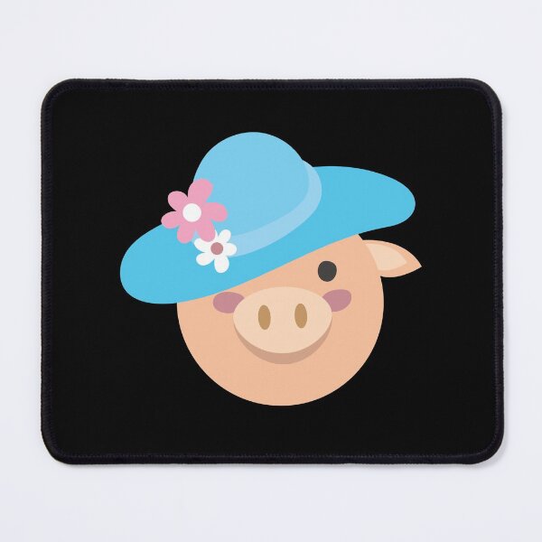 Item preview, piggy face in a blue sun hat designed and sold by jazzydevil.