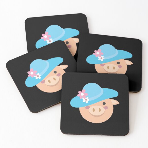 Item preview, piggy face in a blue sun hat designed and sold by jazzydevil.