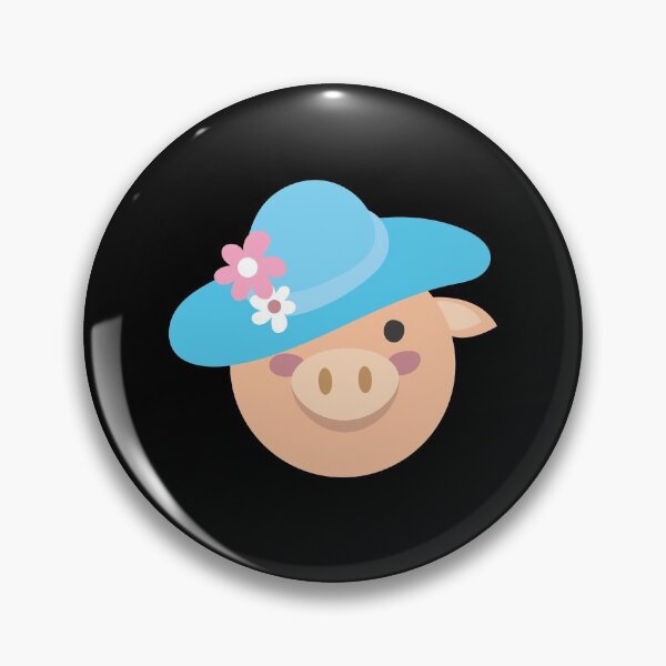 Item preview, piggy face in a blue sun hat designed and sold by jazzydevil.