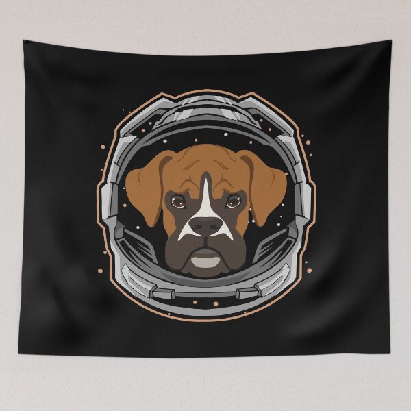Item preview, cute boxer dog astronaut in space designed and sold by alaechamlal.