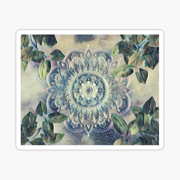 Pastel Blue Boho Mandala Design Sticker