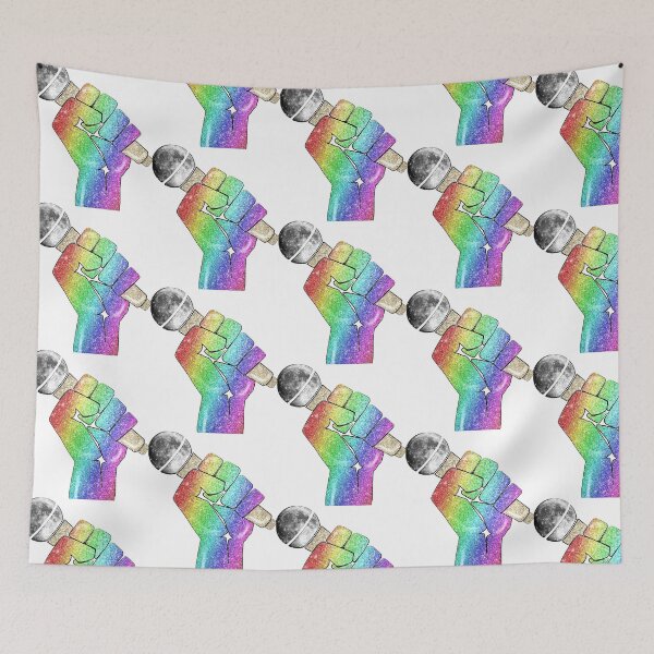 Artikelvorschau, Raised Fist Regenbogenmikrofon Mondmusik entworfen und verkauft von Jolly-Yosei.
