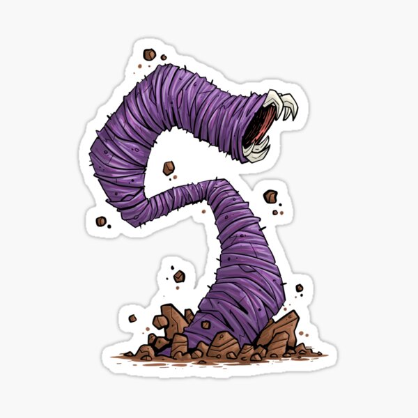 Purple Worm Sticker