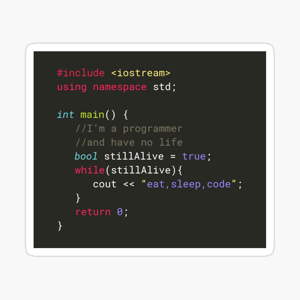 C++ Joke | Programming | Eat, Sleep, Code Poster for Sale by copadostore |  Redbubble