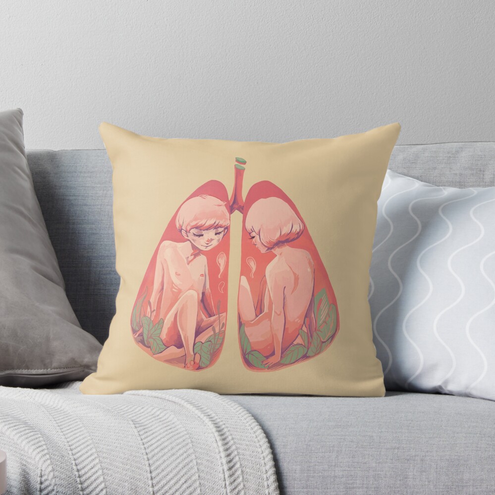 Between Two Lungs Throw Pillow