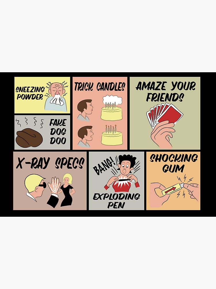 "Vintage Practical Jokes Advertisements" Sticker for Sale by