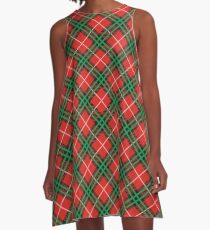 Christmas Plaid - Red & Green A-Line Dress